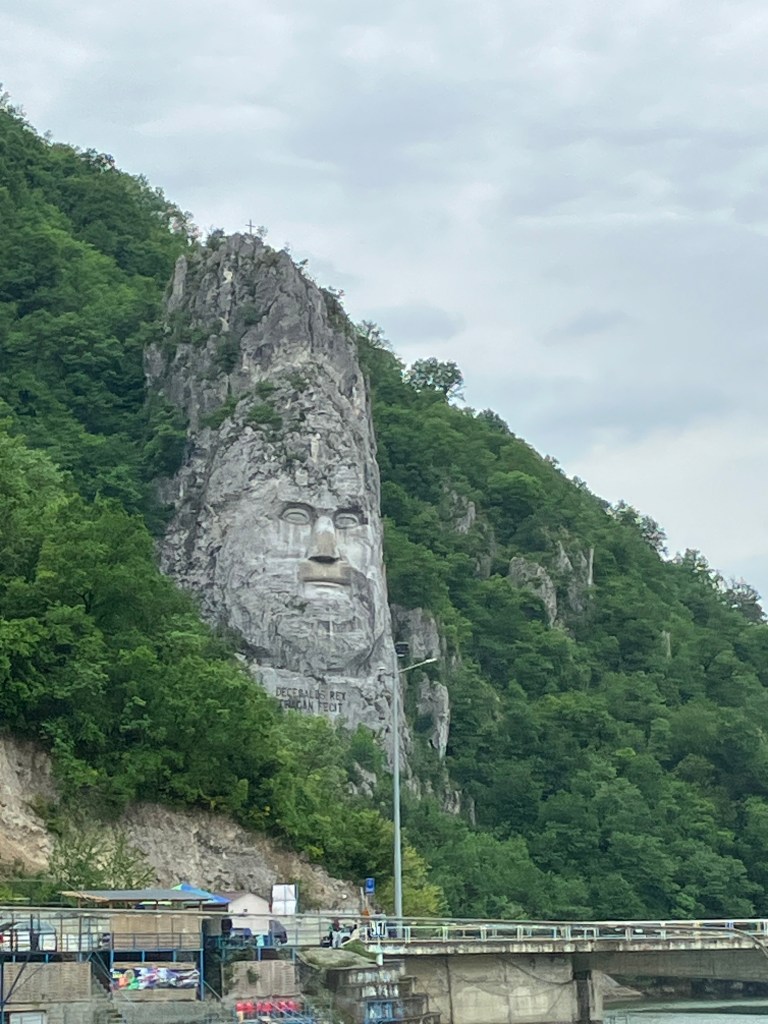 Dacian sculpture along the Danube near Iron Gate 