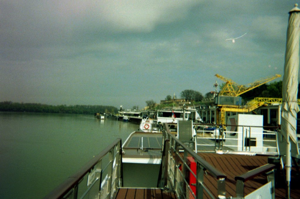 Upper level of a river cruise boat